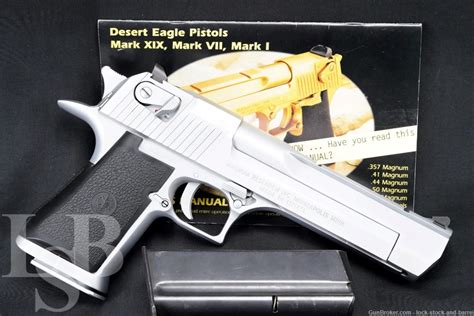 Magnum Research IMI Desert Eagle MK XIX Mark 19 .50 AE Hard Chrome ...