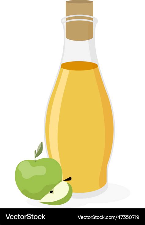 Apple juice in a bottle in flat style Royalty Free Vector