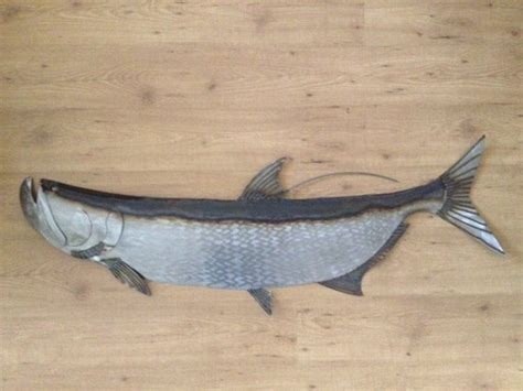 Tarpon Fish 60in Tropical Coastal Beach Metal Wall Sculpture