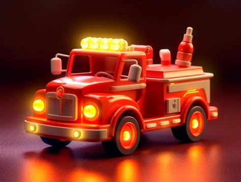 Premium AI Image | there is a toy fire truck with a red light on it generative ai