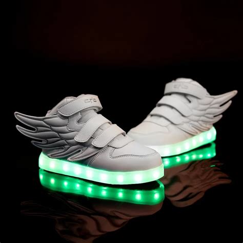 Led Shoes For Kids 2016 New Arrival Fashion Cool Wings Luminous Children Casual Sport Shoes Boys ...