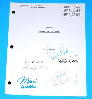 COLUMBO "MURDER BY THE BOOK" SCRIPT AUTOGRAPH REPRODUCTION PETER FALK | #403747292