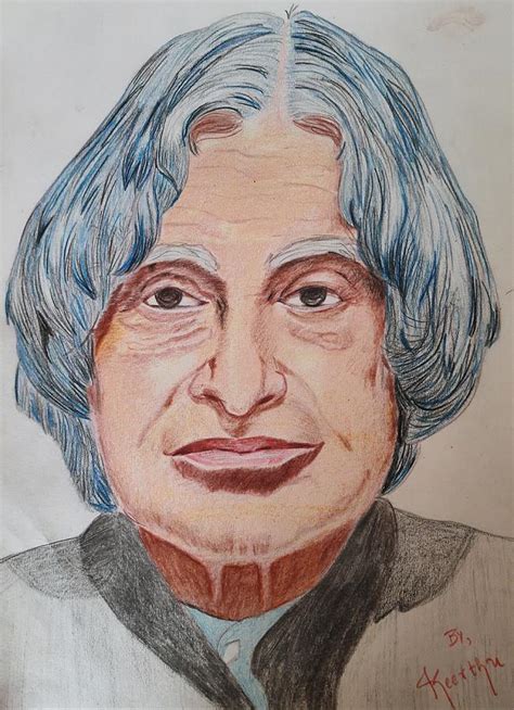 Abdul Kalam portrait Drawing by Keetz Vish - Pixels