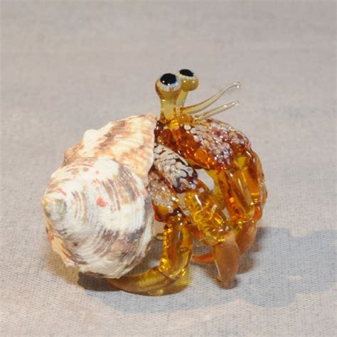 Seashell Hermit Crab Miniature Figurines Animals Hand Blown - Etsy