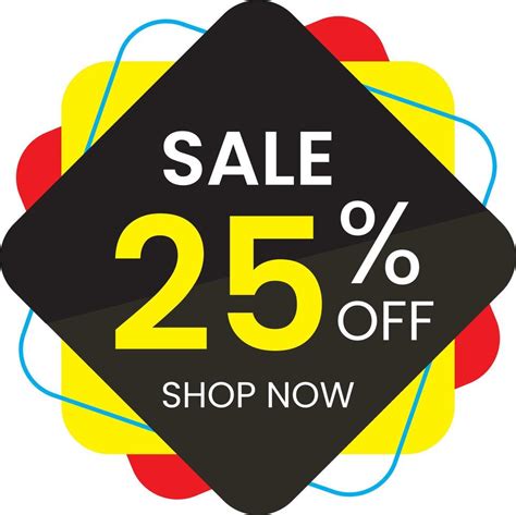 25 percent off, Discount stickers set for shop, Free Vector 20336634 ...