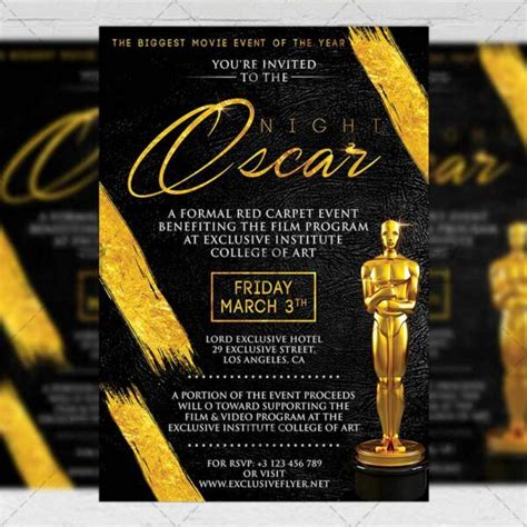 Oscar Night - Club A5 Flyer Template | ExclsiveFlyer | Free and Premium PSD Templates