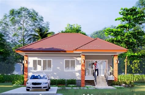 Simple Bungalow House Design with Terrace | Pinoy ePlans