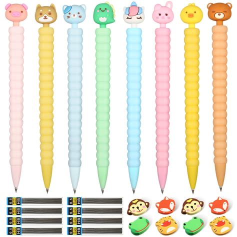 Buy Mechanical Pencils Cute Mechanical Pencils with Animal Erasers and Pencil Refills, 0.5mm ...