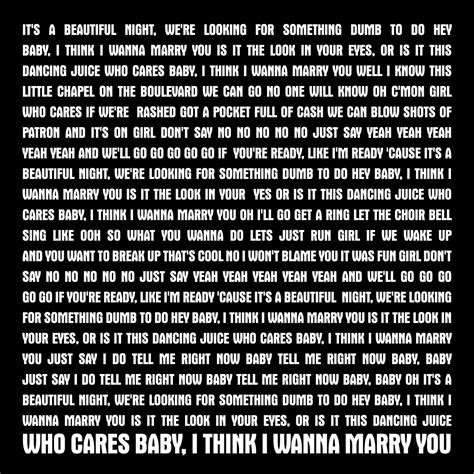 Song Lyrics Art Marry You Bruno Mars Canvas Word Art Picture Print Au