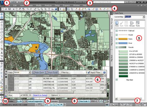 AutoCAD Map 3D Interface Overview - AutoCAD Land Desktop 2009 Tutorials ...