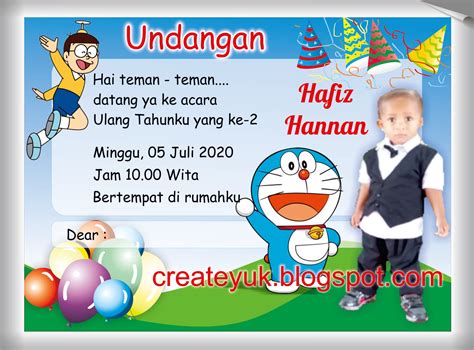 Undangan Ulang Tahun Tema Doraemon ~ Createyuk | Panduan membuat media ...