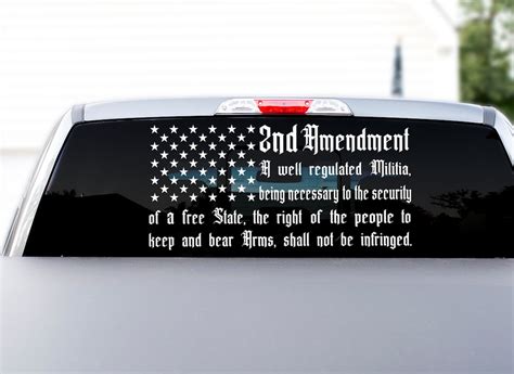 American Flag 2ND Amendment Vinyl USA Decal Sticker Truck Window ...