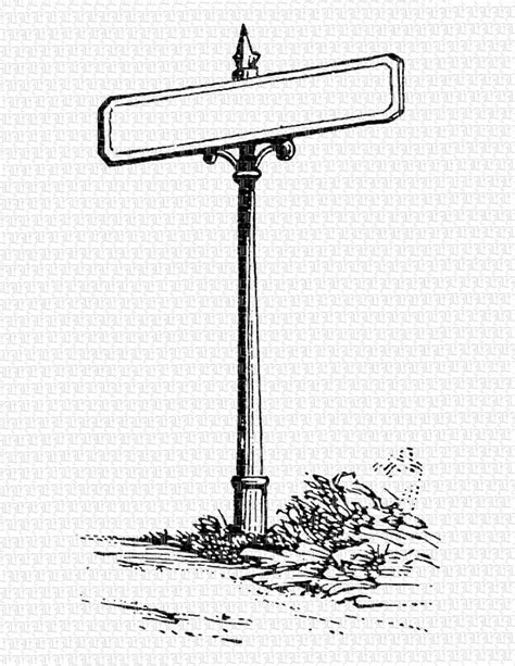 Blank Street Sign Post Vintage Clip Art High Quality Printable Graphic Instant Download 2612 - Etsy