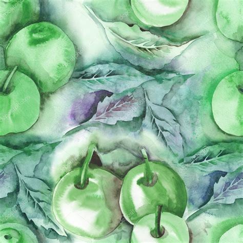 Watercolor Apples Seamless Pattern — Stock Photo © M.Grau #115390674