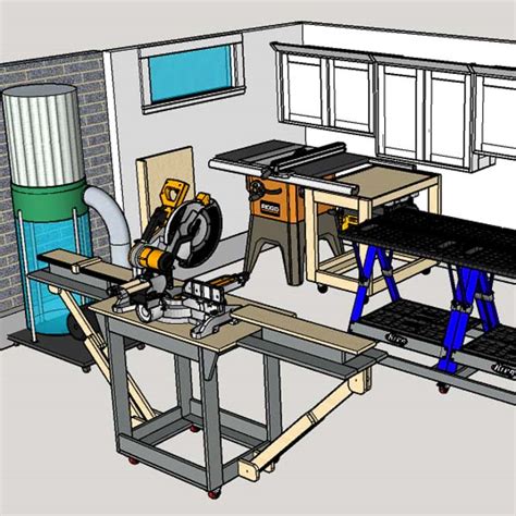 My 12x13 Small Woodshop Layout (Space-Saving Ideas) | Saws on Skates®