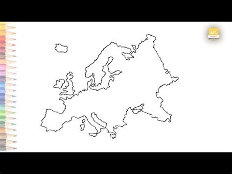 Europe map outline | How to draw Europe map step by step | Map drawing tutorials | art janag ...