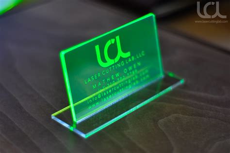 Laser Engraved Fluorescent & Neon Acrylic Business Cards