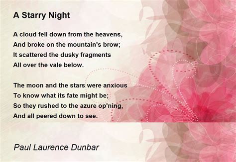 A Starry Night Poem by Paul Laurence Dunbar - Poem Hunter