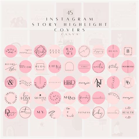 45 Pink Instagram Canva Highlights Instagram Highlight Covers DIY ...