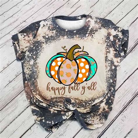 cllios Womens Halloween Shirts Plus Size Pumpkin Graphic Tees Work Short Sleeve Blouse Round ...