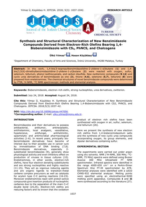 (PDF) Synthesis and Strucural Characterization of New Benzimidazole Compounds Derived from ...