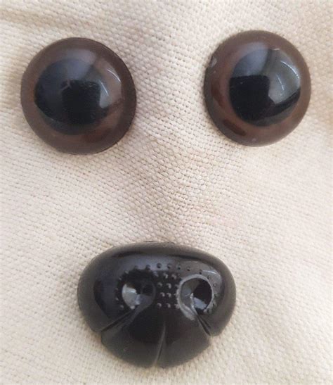 Large Set - Brown Safety Eyes & Nose for Teddy Bear Dog Cat Animal ...