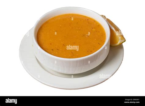 Lentil soup isolated on white background. Turkish cuisine delicacies ...