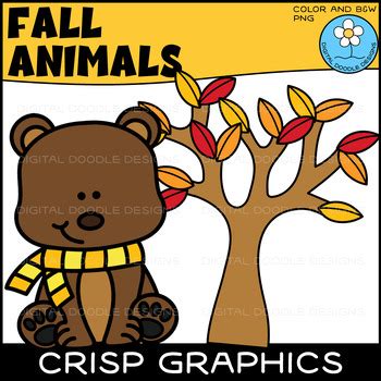 Fall Animals Clipart by Digital Doodle Designs | TPT