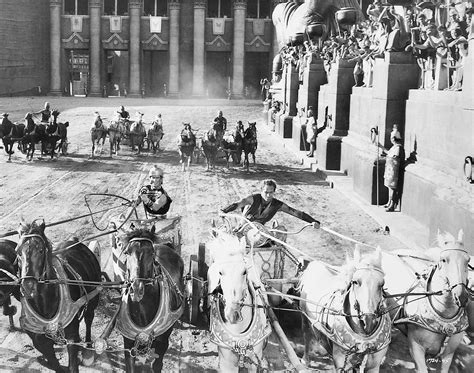 "Ben Hur", 1959, the chariot race between the Jewish Prince Judah Ben ...