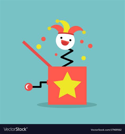 Jack in the box toy flat editable clip art Vector Image