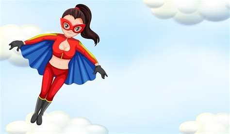 Female superhero flying in sky 417855 Vector Art at Vecteezy