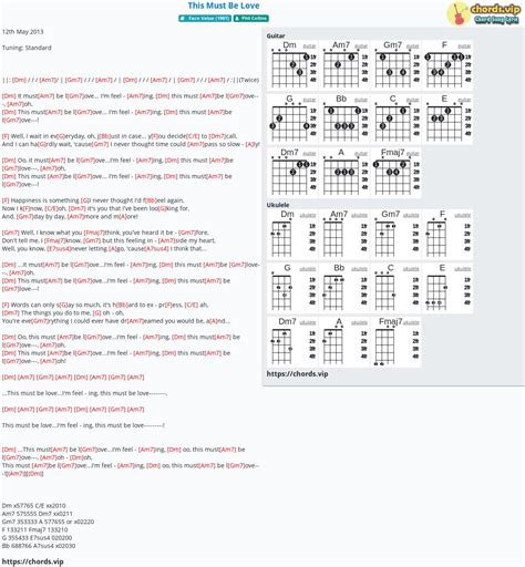 Chord: This Must Be Love - tab, song lyric, sheet, guitar, ukulele ...