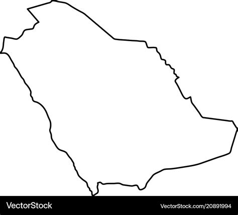 Saudi arabia map of black contour curves Vector Image