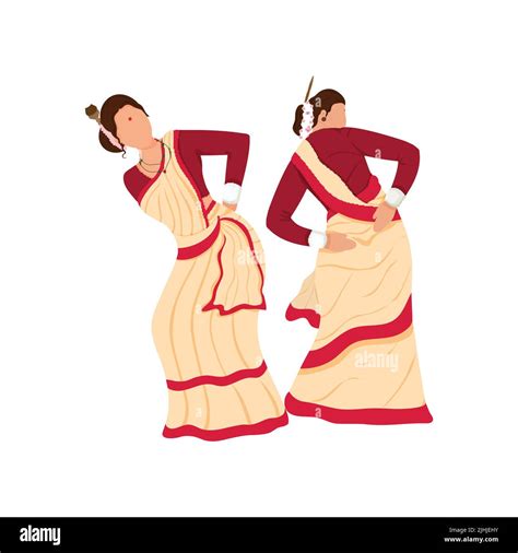 Stockvector Bihu Indian Traditional Dress Of Assam With Cultural Bihu ...