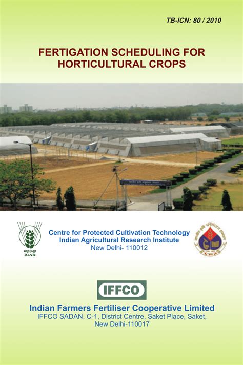 (PDF) Fertigation Scheduling For Horticultural Crops