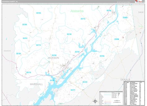 Jackson County, AL Wall Map Premium Style by MarketMAPS - MapSales.com