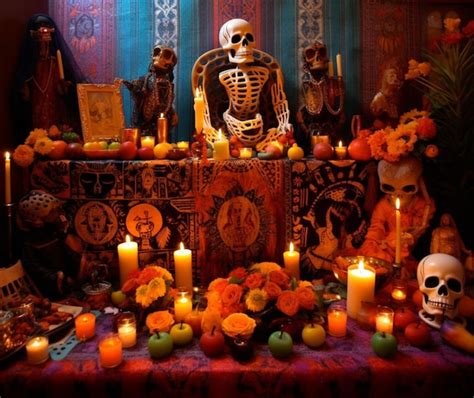 Premium AI Image | Traditional Day of the Dead altars