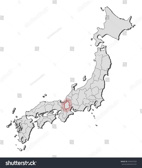 Map - Japan, Shiga - Royalty Free Stock Vector 494937028 - Avopix.com