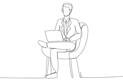 Premium Vector | Vector one line illustration of business man with ...