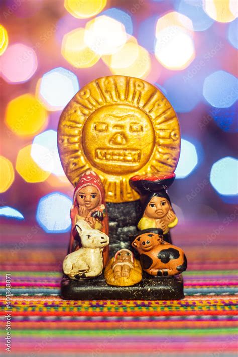 Christmas nativity scene peruvian; Jesus Christ, Mary and Joseph Stock ...