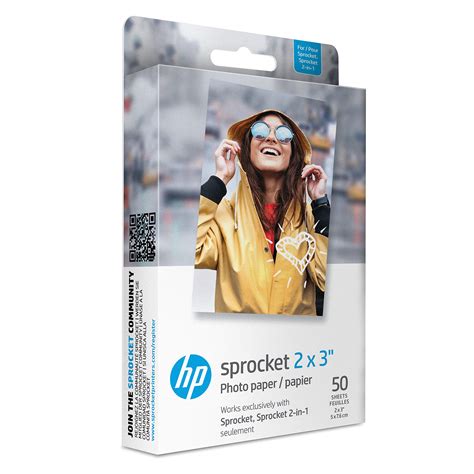 Buy HPSprocket 2x3" Premium Zink Sticky Back Photo Paper (50 Sheets ...