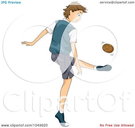 Royalty-Free (RF) Clip Art Illustration of a Boy Playing Sepak Takraw ...