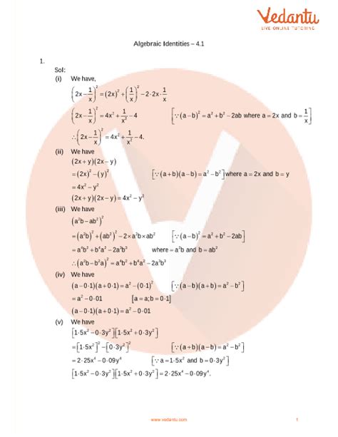 RD Sharma Class 9 Maths Solutions Chapter 4 - Algebraic Identities