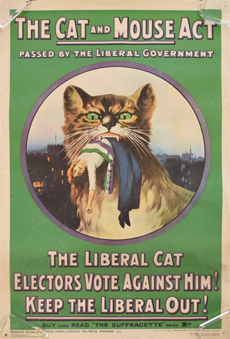 Lot 139 - SUFFRAGETTE POSTER, The Cat and Mouse Act,