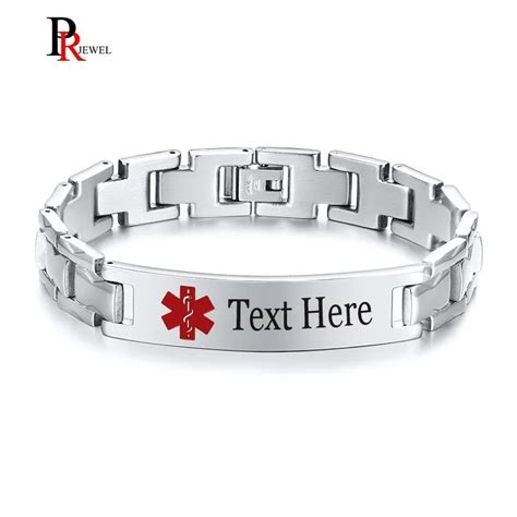 Free Engrave Emergency Medical Bracelets for Men Women Alert ID ...