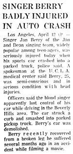 Car Accident: Jan Berry Car Accident Photos