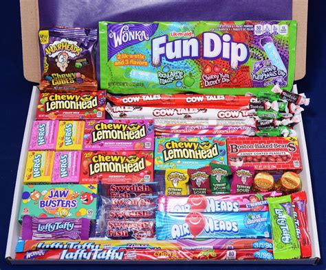 50 Item American Candy Gift Box - Christmas Present - Hamper - Wonka ...