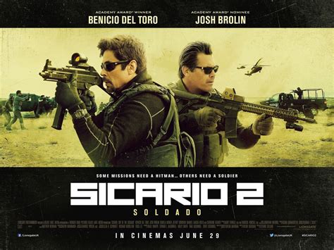 New UK poster for Sicario 2 featuring Benicio Del Toro and Josh Brolin