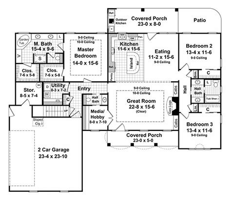 Southern Style House Plan - 3 Beds 2.5 Baths 2000 Sq/Ft Plan #21-218 - Houseplans.com