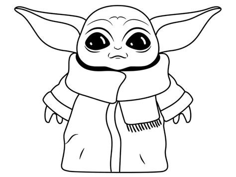 Baby Yoda 2 coloring page - Download, Print or Color Online for Free